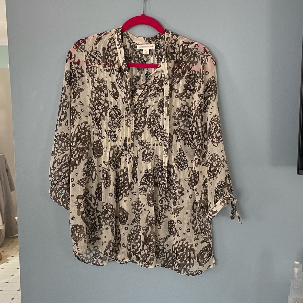 Coldwater Creek Sheer Tunic EUC